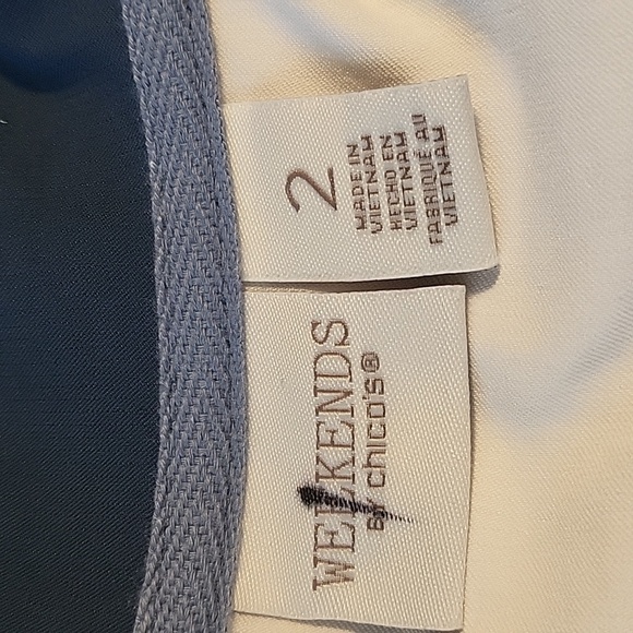 Weekends by Chico's Blue Sleeveless Zip Front Stretchy Vest Golf Size L - Picture 7 of 12